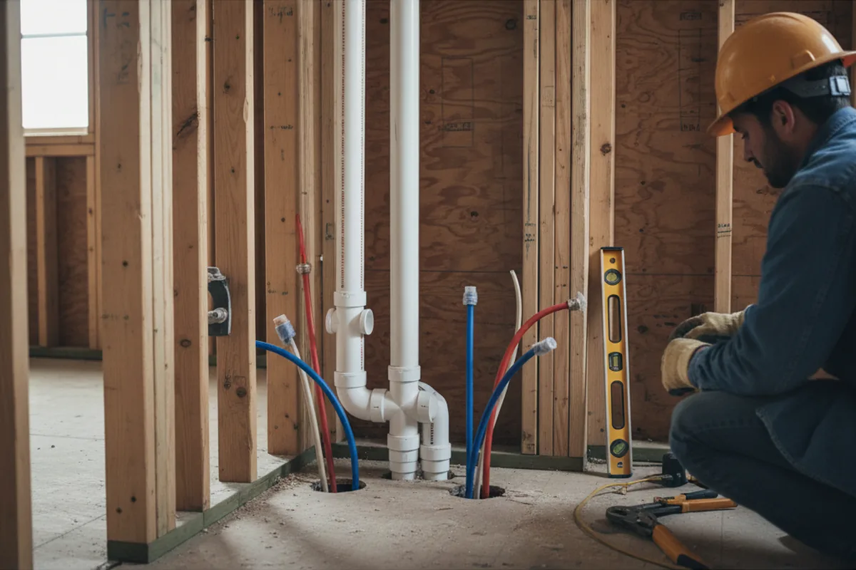 Drain and supply rough-in during Toilet Repair and Installation in Posey